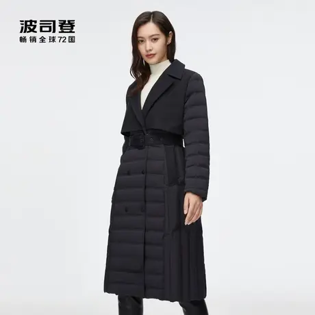 波司登长款气质轻薄收腰显瘦鹅绒秋冬风衣女羽绒服图片