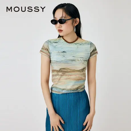 MOUSSY 夏季浪漫艺术风渐变扎染短袖T恤女010HSL90-0440图片