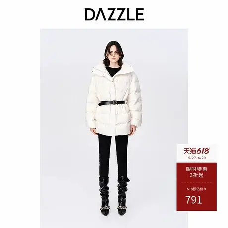 DAZZLE地素奥莱 白色立领温暖廓形泡芙羽绒服女2D4K3161B商品大图