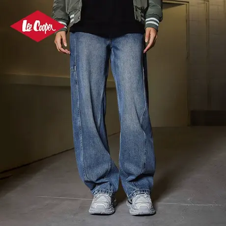 Lee Cooper牛仔裤女2025新款春季复古宽松休闲阔腿裤直筒拖地长裤图片