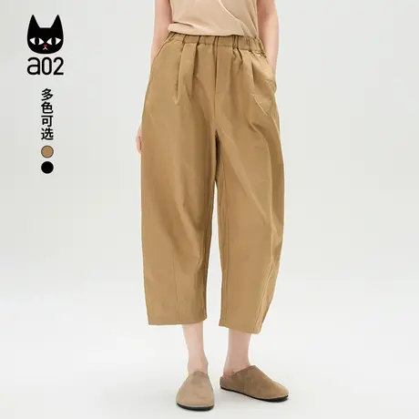 a02【ET自然系列】气球裤子女2025春季新款黑色短裤通勤百搭春装商品大图