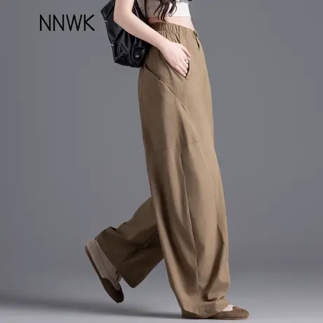 速干美式工装裤女2025新款夏季薄款高腰酷飒风弯刀裤宽松休闲裤子商品大图