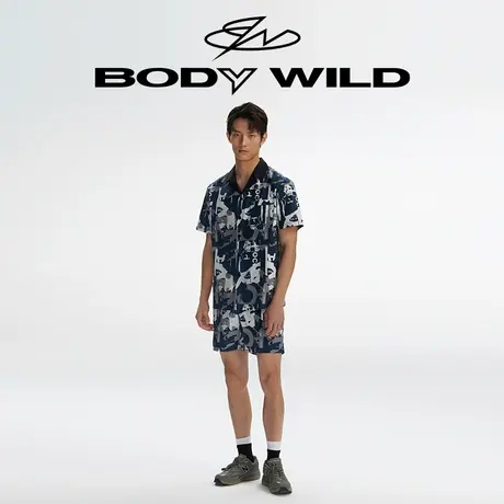 BODYWILD限定系列开襟翻领短袖短裤家居睡衣ZBN43DC1A图片