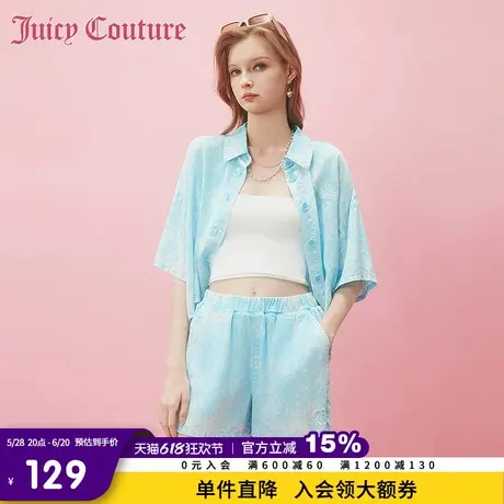 Juicy Couture橘滋春夏新款休闲裤短裤梭织直筒裤酷帅休闲风女商品大图