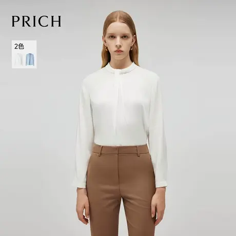 【超能小太阳严选】PRICH简约质感衬衫设计感褶皱长袖通勤上衣女商品大图