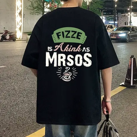 美式纯棉短袖t恤男夏季2025新款潮牌ins半袖设计感卡通宽松体恤衫商品大图