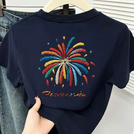 法式设计感小众独特别致漂亮上衣女2025夏季新款纯棉百搭t恤女夏商品大图