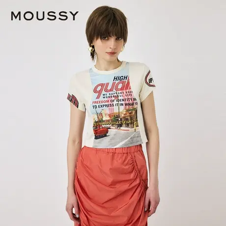 MOUSSY 夏季美式街头复古场景印花图案T恤010HSL90-0370图片