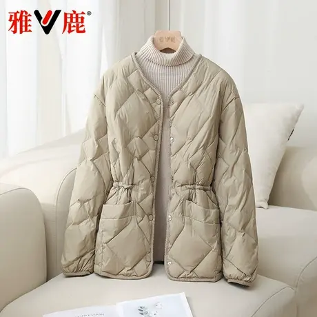 雅鹿新款轻薄羽绒服女冬季短款收腰今年流行时尚品牌特价春秋外套商品大图