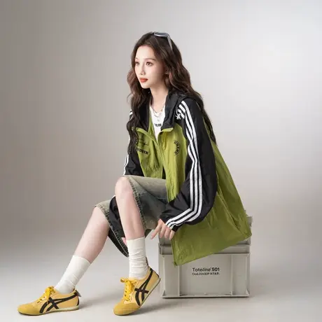 2025夏款UPF50+撞色连帽防晒衣男女同款宽松透气街头风运动上衣商品大图