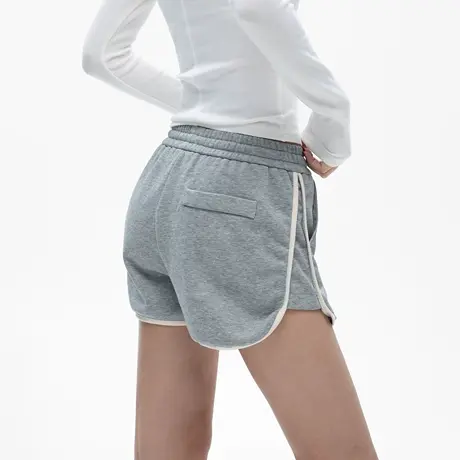 美式撞色抽绳松紧腰短裤女2025夏季新款显瘦A字运动休闲辣妹热裤商品大图