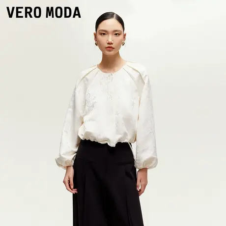Vero Moda奥莱外套女2025早春新款新中式绣花圆领暗纹气质上衣商品大图
