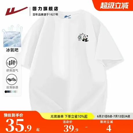 回力冰丝网眼短袖t恤男士夏季户外休闲薄款速干上衣大码凉感半袖S商品大图