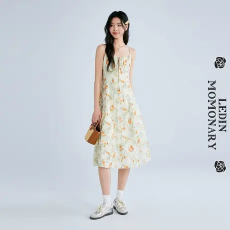【商场同款】乐町清新碎花吊带连衣裙25年夏季新款裙子C1FAF2226商品大图