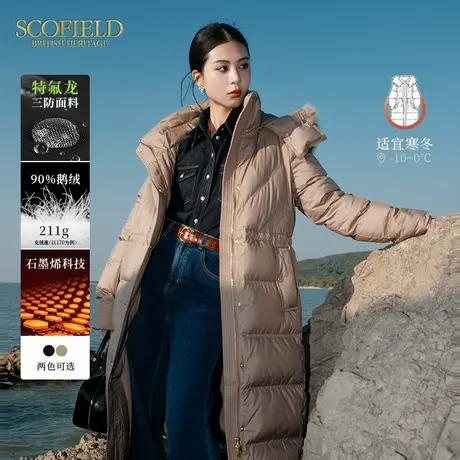【石墨烯】Scofield女装长羽绒服狐狸毛领90鹅绒保暖冬商品大图