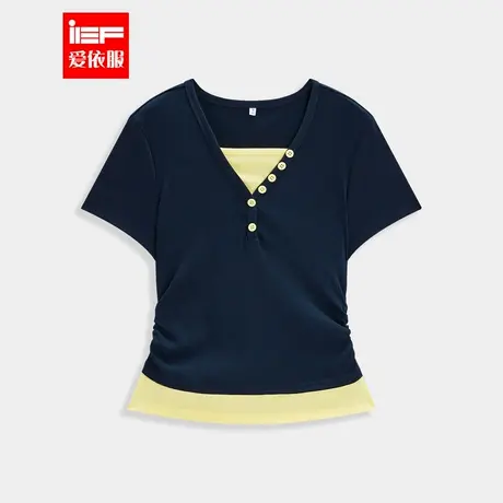 IEF/爱依服2025夏季新款韩版成熟气质设计感通勤百搭薄款针织上衣商品大图