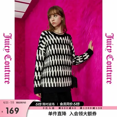 Juicy Couture橘滋春夏新款女装上衣时尚宽松百搭圆领休闲毛衣女商品大图