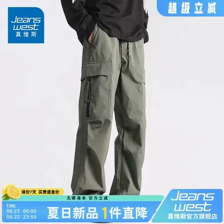 NG真维斯工装裤子男士2025夏季薄款美式高街宽松百搭直筒休闲长裤图片