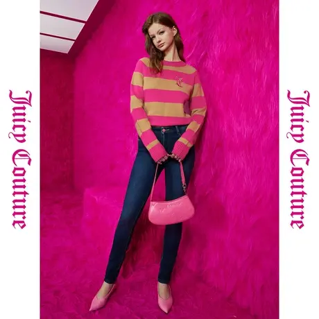 Juicy Couture橘滋春夏新款女装上衣针织毛衫撞色时尚百搭毛衣女商品大图