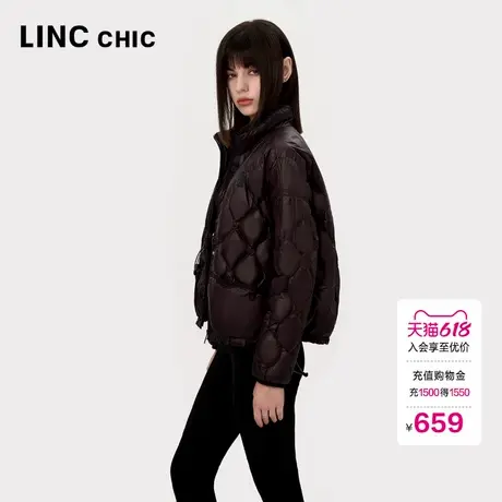 LINC金羽杰羽绒服女款早春秋新款便携短款轻薄羽绒服女外套801069图片
