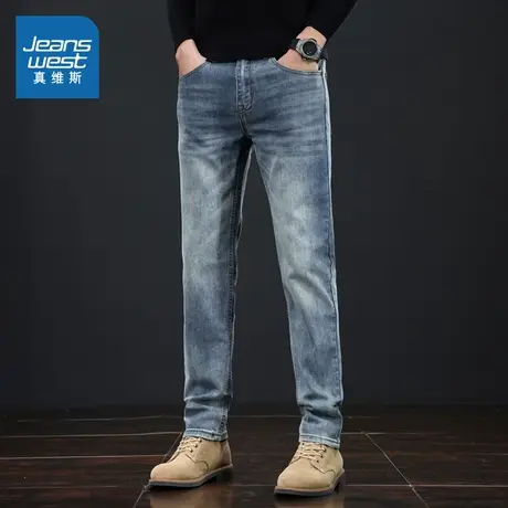 V9真维斯男装2025春季新款 时尚港风裤子休闲百搭男式牛仔长裤商品大图