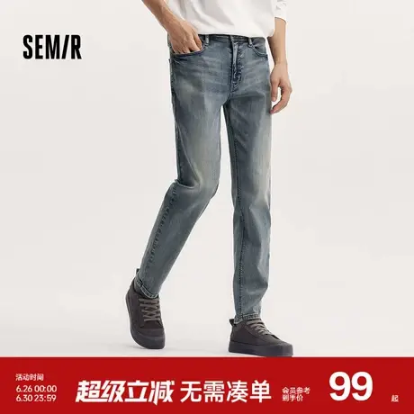 森柔牛仔|森马牛仔裤男修身显瘦显高小脚裤秋季经典百搭长裤弹力商品大图