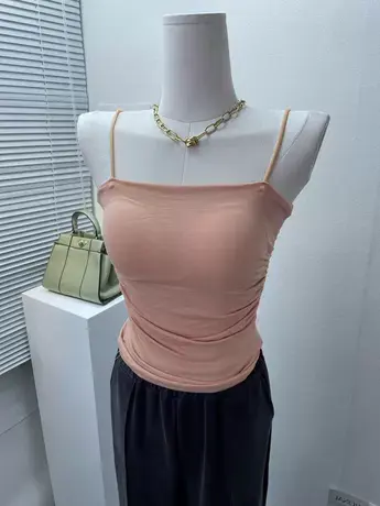 辣妹穿搭~性感显胸大带胸垫吊带小背心女外穿百搭紧身打底上衣夏图片