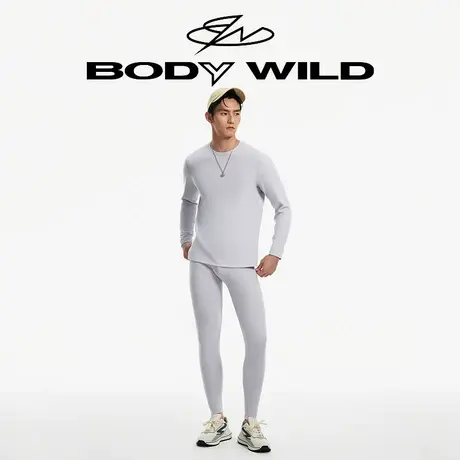 BODY WILD23暖融融长袖包腰长裤男士保暖内衣套装抗菌ZBN74SU1图片