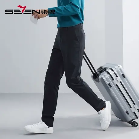 柒牌直筒休闲裤男2024秋冬厚款经典商务多色百搭中腰弹力男士长裤图片