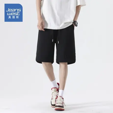 N5真维斯男士休闲短裤2025夏季新款宽松百搭舒适男装外穿五分裤子图片