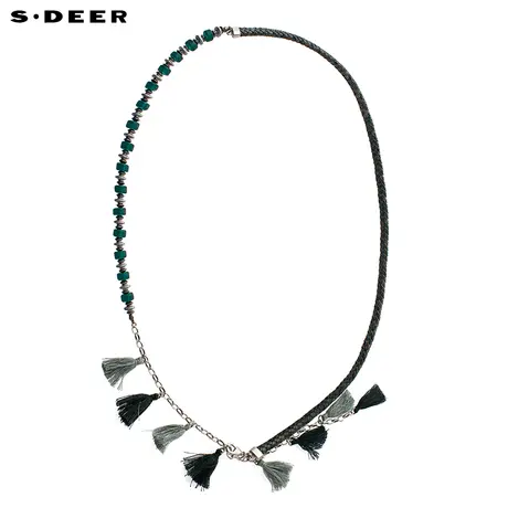 【新品】sdeer圣迪奥女装俏皮流苏点缀串珠装饰项链S17284399图片