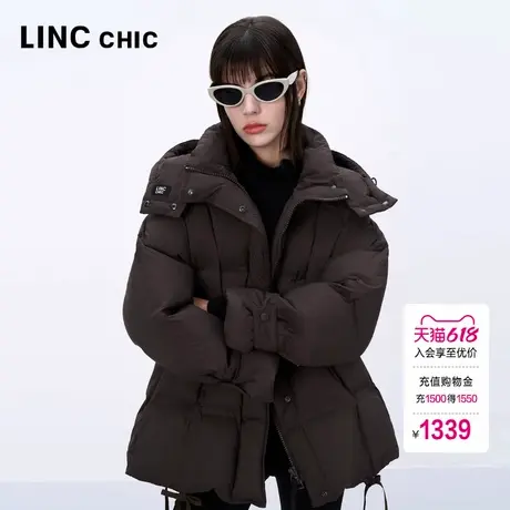 【明星同款】LINC金羽杰羽绒服女款2024新款芭蕾短款羽绒服2164商品大图