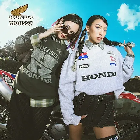 【HONDA】MOUSSY 夏季新品做旧LOGO印花长袖T恤010HAL01-4471图片