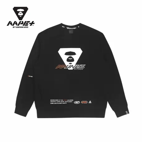 AAPE+运动男装春秋猿人字母印花潮流休闲圆领卫衣3867XXH商品大图