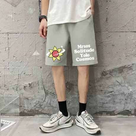 美式短裤男夏季2025新款潮牌薄款宽松大码运动裤ins休闲五分裤子商品大图