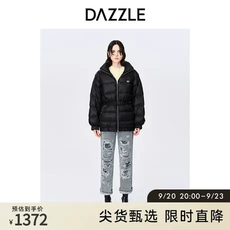 DAZZLE地素奥莱 立领收腰中长显瘦羽绒服外套女2D4K3061A图片