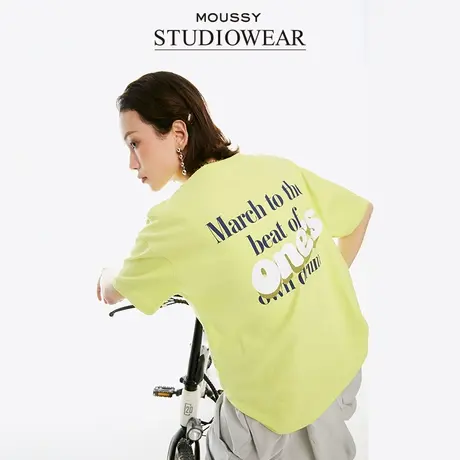 STUDIOWEAR x MOUSSY 春季多巴胺标语印花短袖T恤028HSA90-0841图片