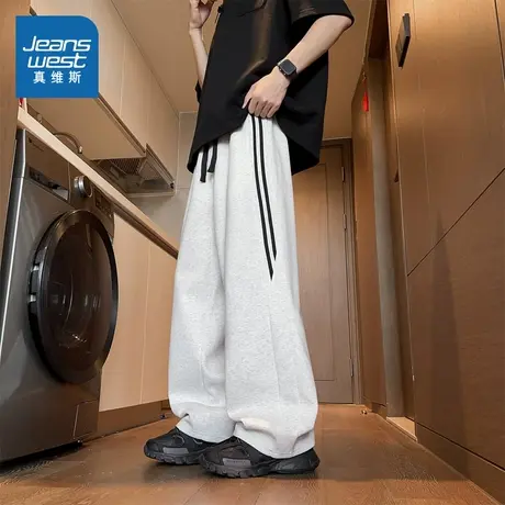 JR真维斯男装2025春季新款美式高街男士休闲宽松阔腿裤男裤春秋款图片