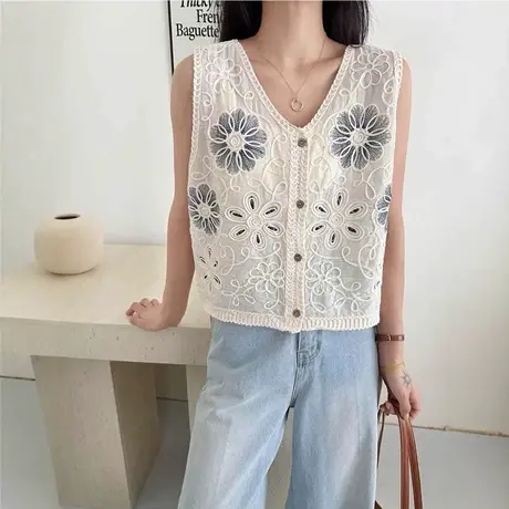 夏季女士假两件冰丝针织短袖t恤女款2025新款爆款设计感短款上衣图片