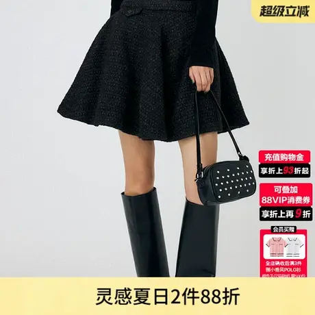 MOUSSY 春季新品小香风法式优雅时尚花苞裙半身裙女010HAK31-5811商品大图