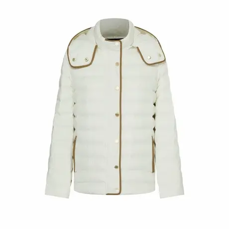 Scofield女装时尚绗缝长款保暖鸭绒羽绒服带帽子外套冬季图片