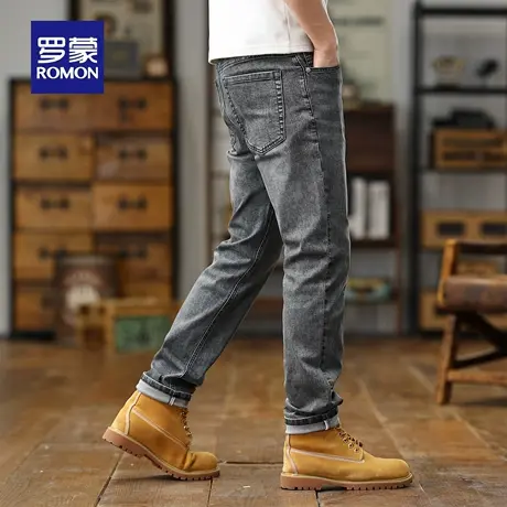 罗蒙复古水洗美式牛仔裤男夏季薄款休闲长裤宽松弹力直筒裤子N3Z商品大图