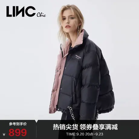 LINCCHIC金羽杰羽绒服女免洗撞色短款羽绒服女冬季外套Y21801232Y商品大图