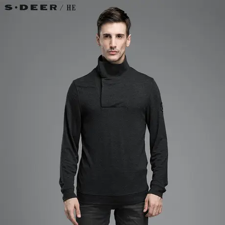 sdeerhe圣迪奥男装2017秋装简约时尚套头高领卫衣H14372226图片