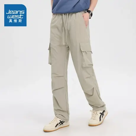 LT真维斯男装2025春季新款男士潮流时尚宽松薄款伞兵裤休闲工装裤图片