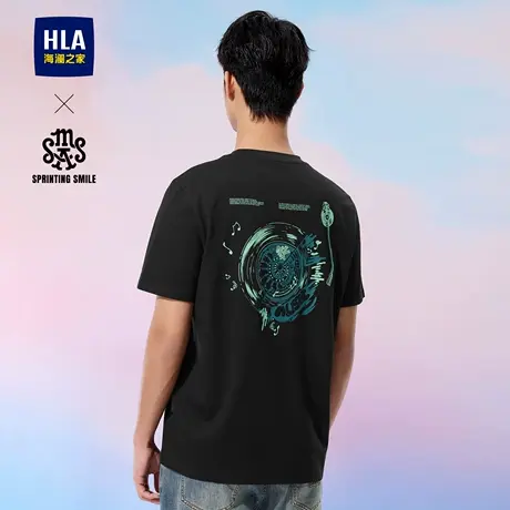 HLA/海澜之家SPRINTING SMILE系列短袖T恤25春夏新印花凉感上衣男图片
