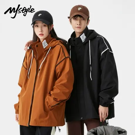 MJ STYLE美式夹克外套男女2025新款春秋季户外防风休闲连帽上衣商品大图