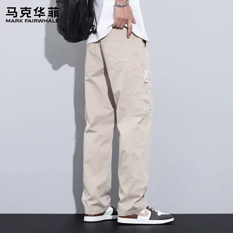 马克华菲工装裤男士2025新款夏季美式宽松直筒潮流百搭休闲裤子X商品大图