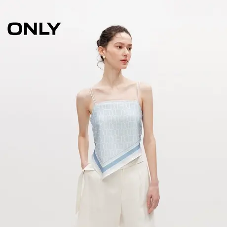 ONLY奥莱2024新款时尚设计感蝴蝶结绑带吊带雪纺衫女图片