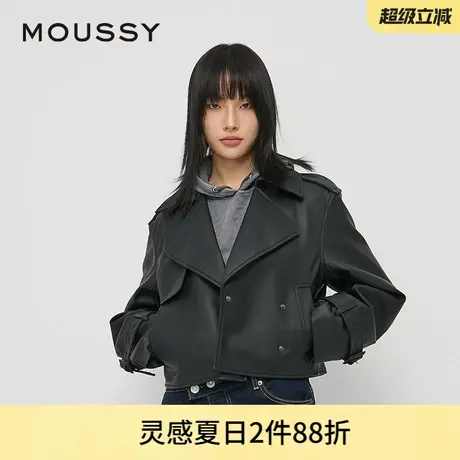 MOUSSY 夏季新品美式机车朋克摇滚皮质夹克外套010HAK30-0291商品大图
